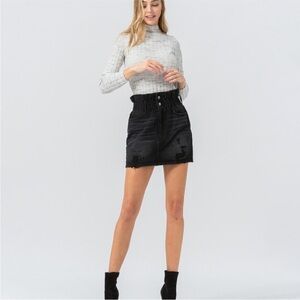Vervet Distressed Super High Rise Denim Mini Skirt